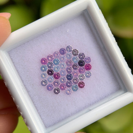 1.18ct/42Pcs Natural Milky Sapphire Vietnam, Size 1.8mm, Round Shape, No Treatment