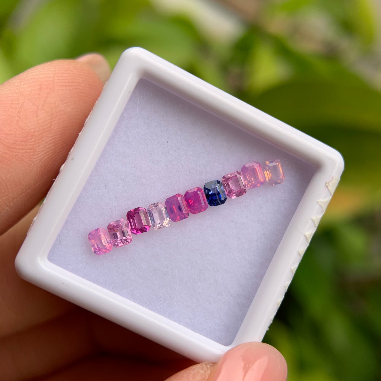1.18ct/10Pcs Natural Milky Sapphire Vietnam, Size 3.0mm, Emerald Cut, No Treatment