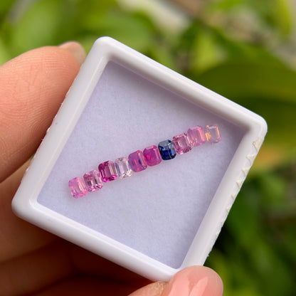 1.18ct/10Pcs Natural Milky Sapphire Vietnam, Size 3.0mm, Emerald Cut, No Treatment