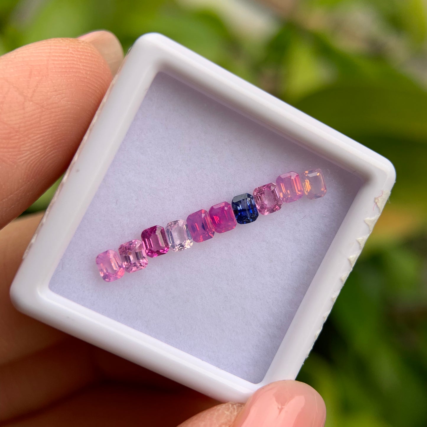 1.18ct/10Pcs Natural Milky Sapphire Vietnam, Size 3.0mm, Emerald Cut, No Treatment