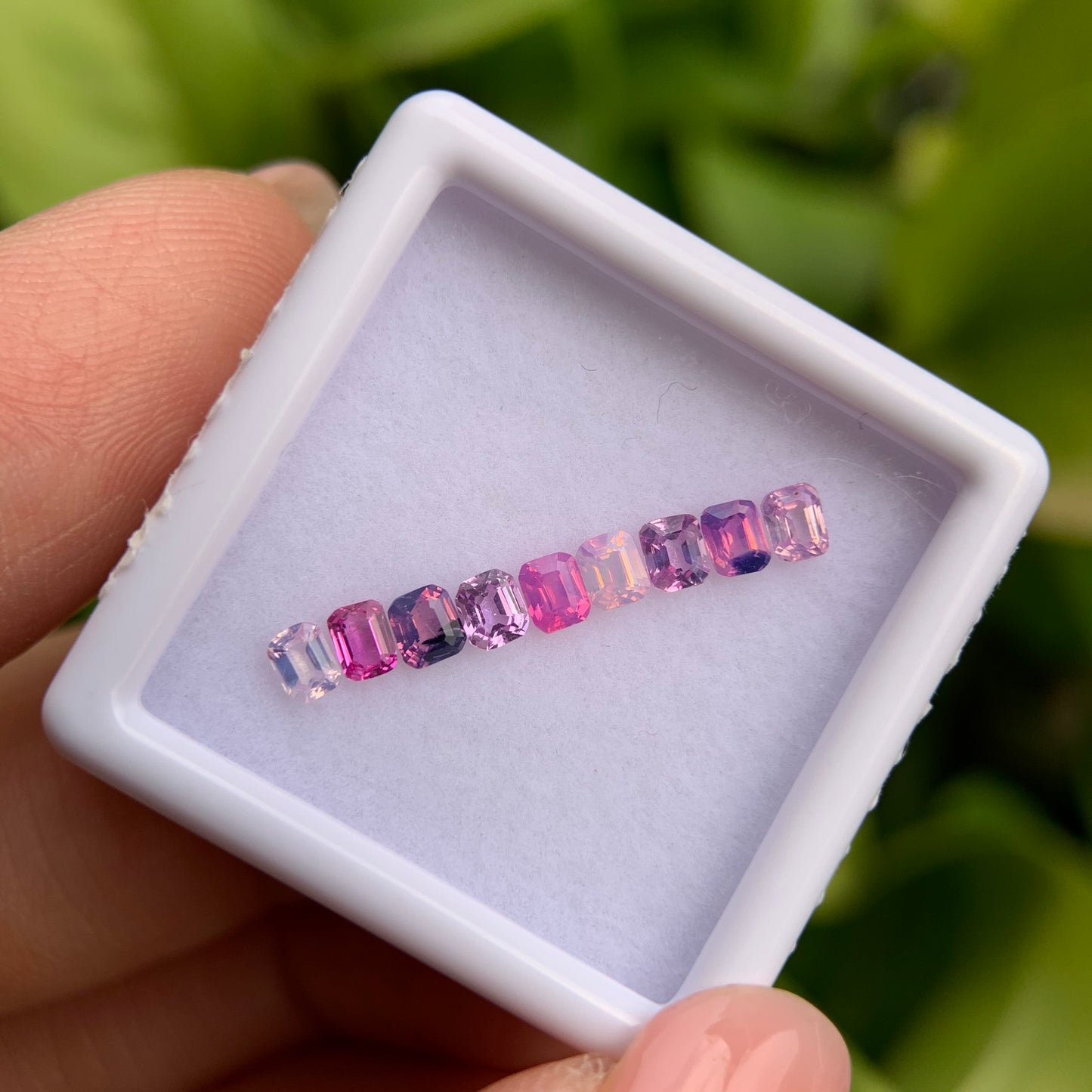 1.04ct/9Pcs Natural Milky Sapphire Vietnam, Size 2.9mm, Emerald Cut, No Treatment