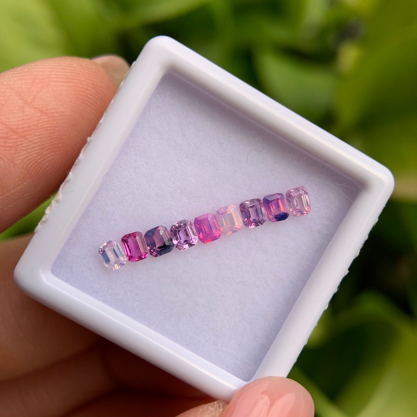 1.04ct/9Pcs Natural Milky Sapphire Vietnam, Size 2.9mm, Emerald Cut, No Treatment