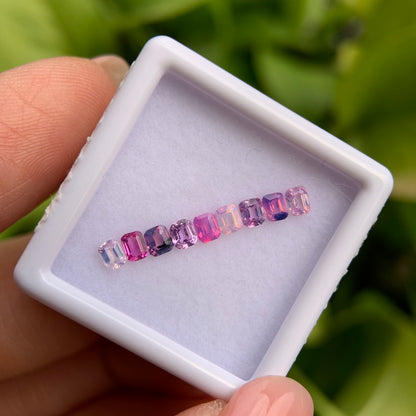 1.04ct/9Pcs Natural Milky Sapphire Vietnam, Size 2.9mm, Emerald Cut, No Treatment