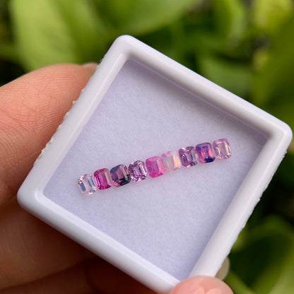 1.04ct/9Pcs Natural Milky Sapphire Vietnam, Size 2.9mm, Emerald Cut, No Treatment