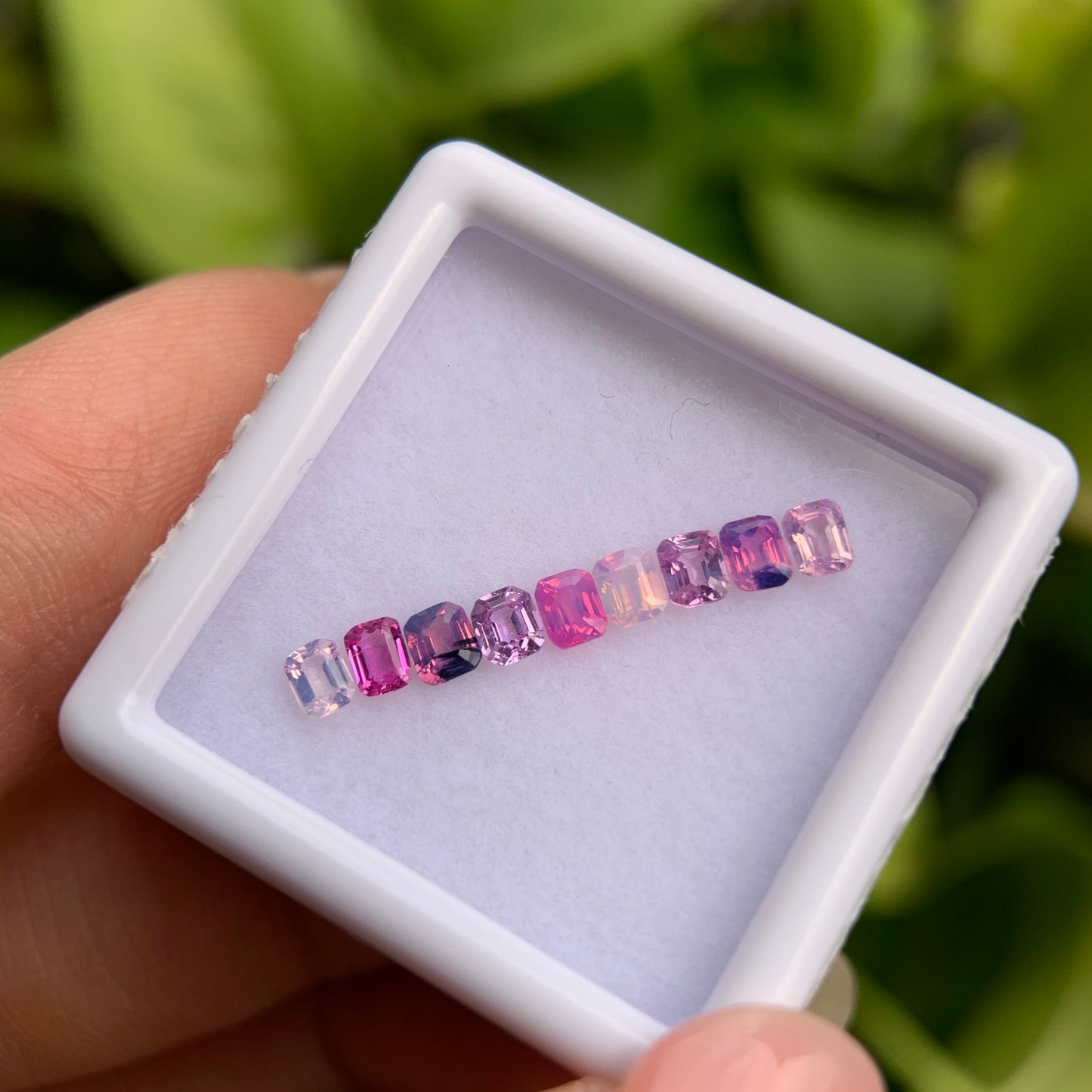 1.04ct/9Pcs Natural Milky Sapphire Vietnam, Size 2.9mm, Emerald Cut, No Treatment
