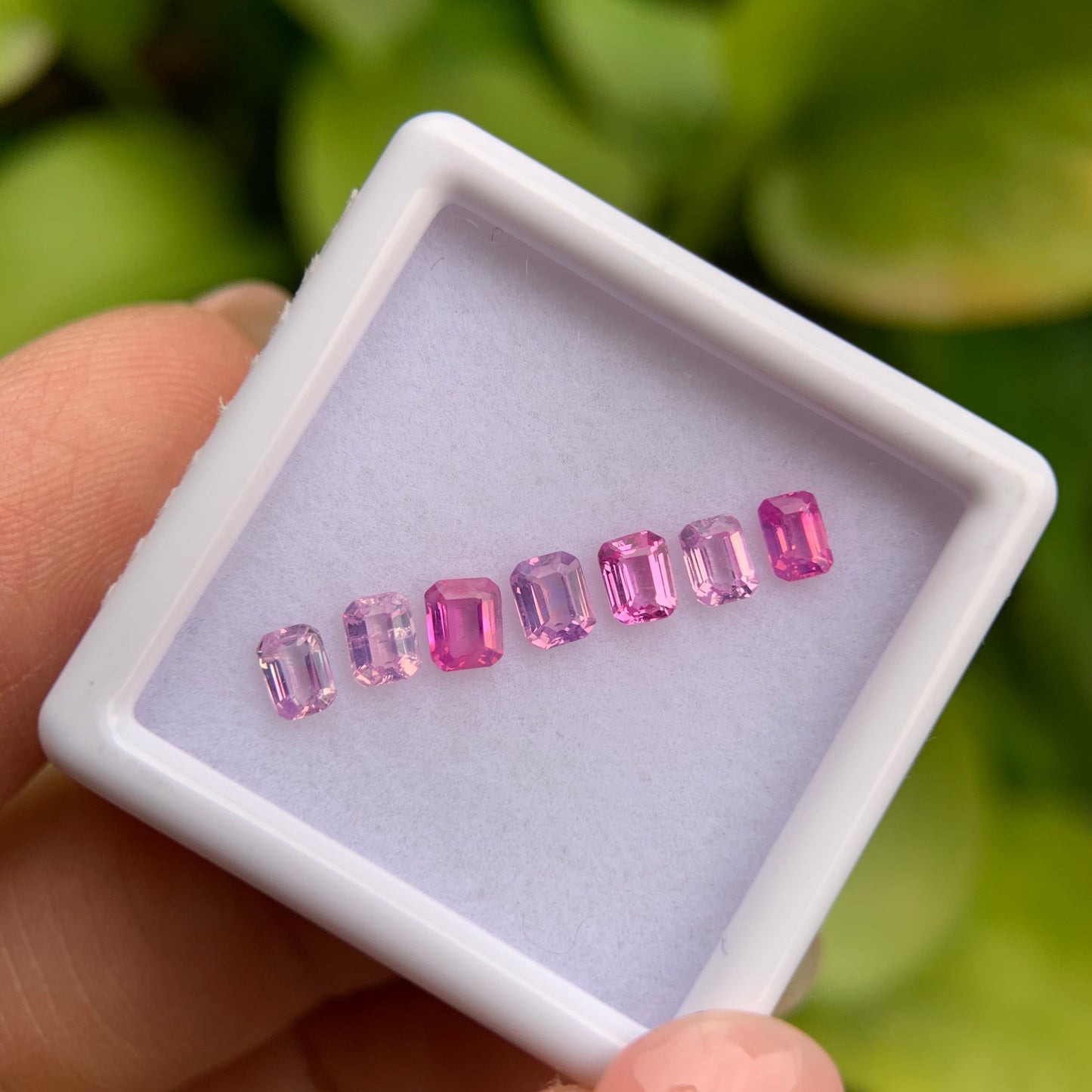 1.12ct/7Pcs Natural Milky Sapphire Vietnam, Size 3.4-3.6mm, Emerald Cut, No Treatment