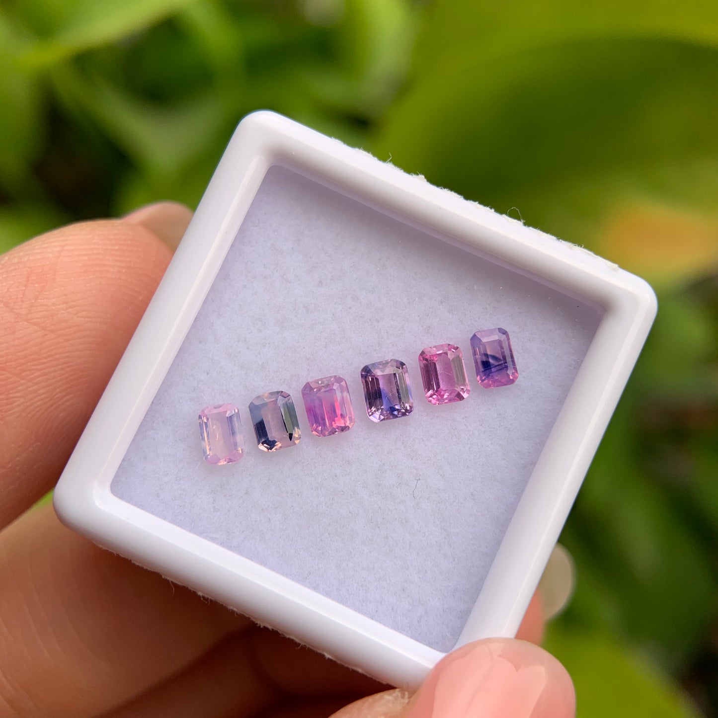 1.18ct/6Pcs Natural Milky Sapphire Vietnam, Size 3.7-3.8mm, Emerald Cut, No Treatment