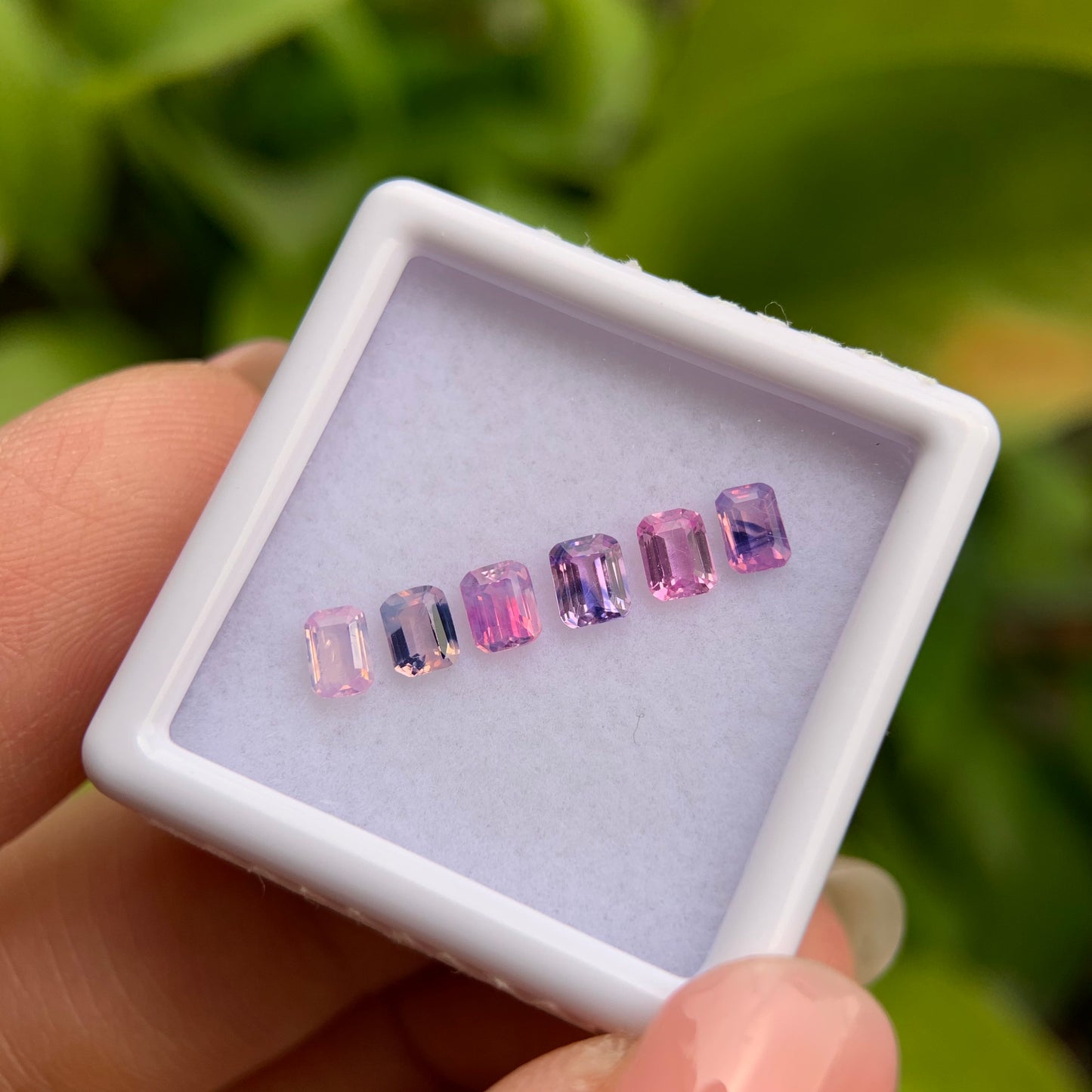 1.18ct/6Pcs Natural Milky Sapphire Vietnam, Size 3.7-3.8mm, Emerald Cut, No Treatment