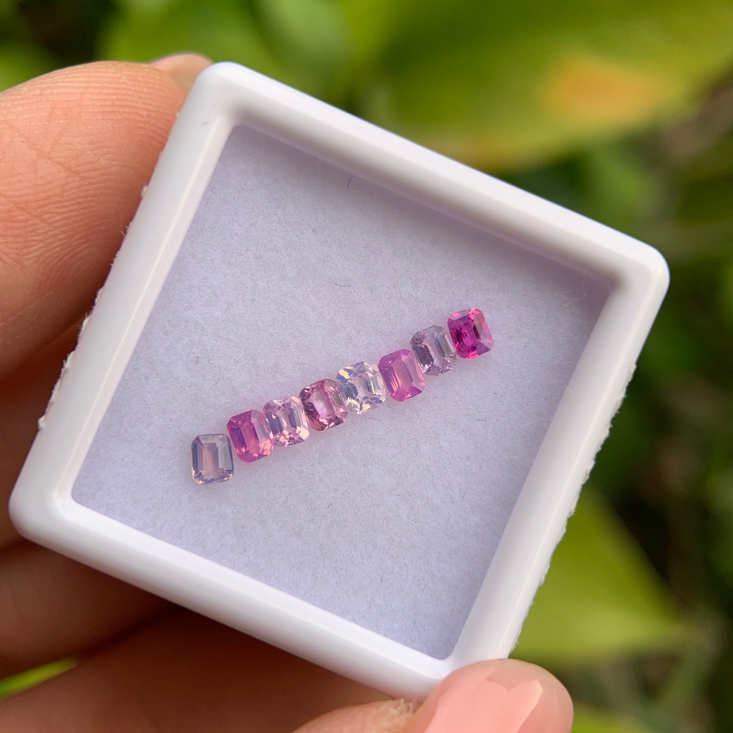 0.81ct/8Pcs Natural Milky Sapphire Vietnam, Size 2.8mm, Emerald Cut, No Treatment