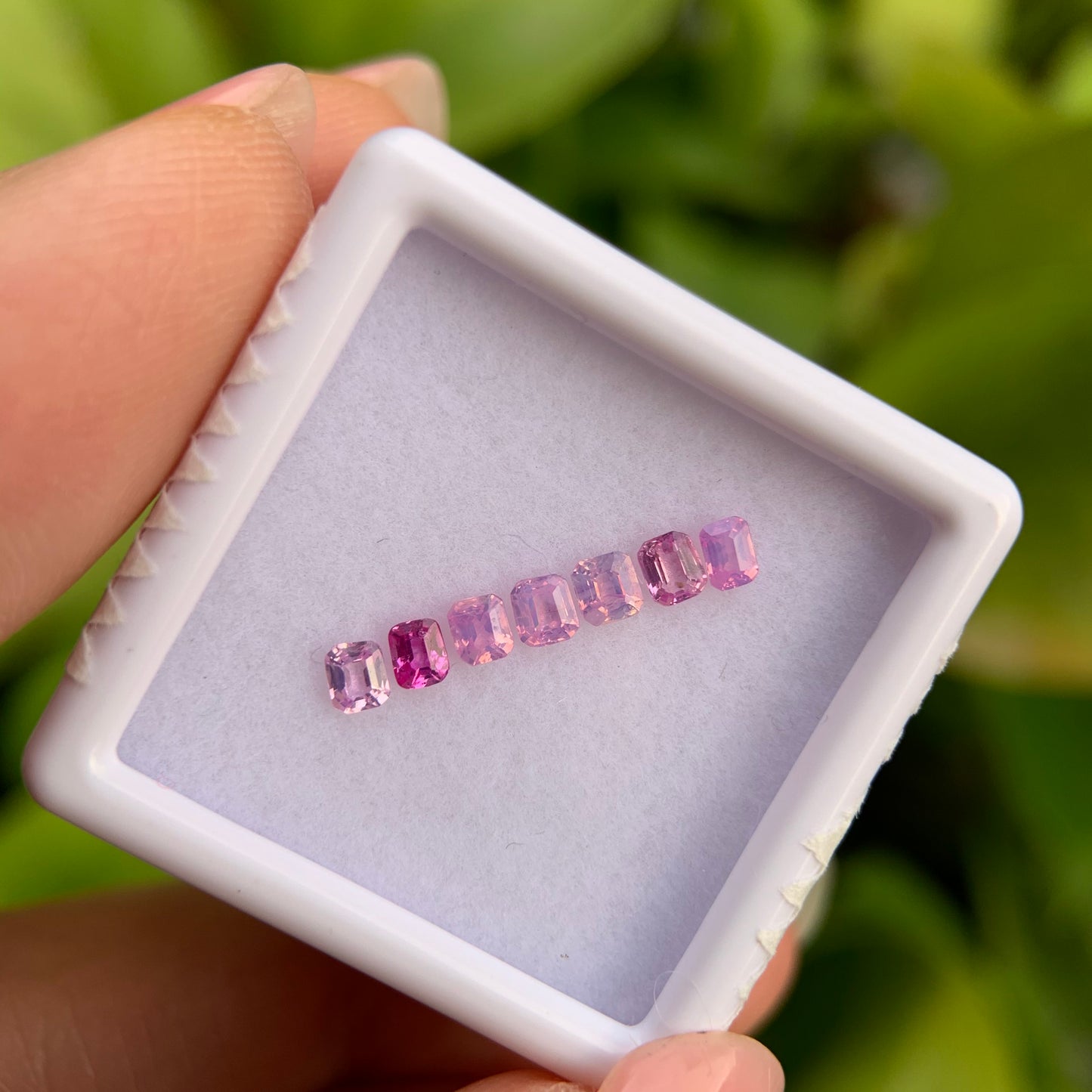 0.69ct/7Pcs Natural Milky Sapphire Vietnam, Size 2.7mm, Emerald Cut, No Treatment
