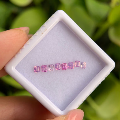 0.59ct/8Pcs Natural Milky Sapphire Vietnam, Size 2.3-2.5mm, Emerald Cut, No Treatment