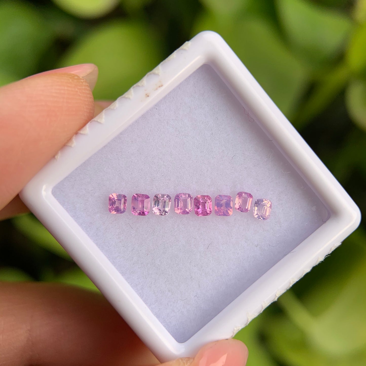 0.59ct/8Pcs Natural Milky Sapphire Vietnam, Size 2.3-2.5mm, Emerald Cut, No Treatment