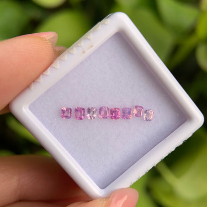 0.59ct/8Pcs Natural Milky Sapphire Vietnam, Size 2.3-2.5mm, Emerald Cut, No Treatment