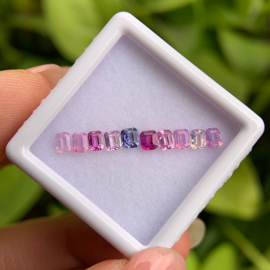 1.30ct/10Pcs Natural Milky Sapphire Vietnam, Size 3.1mm, Emerald Cut, No Treatment