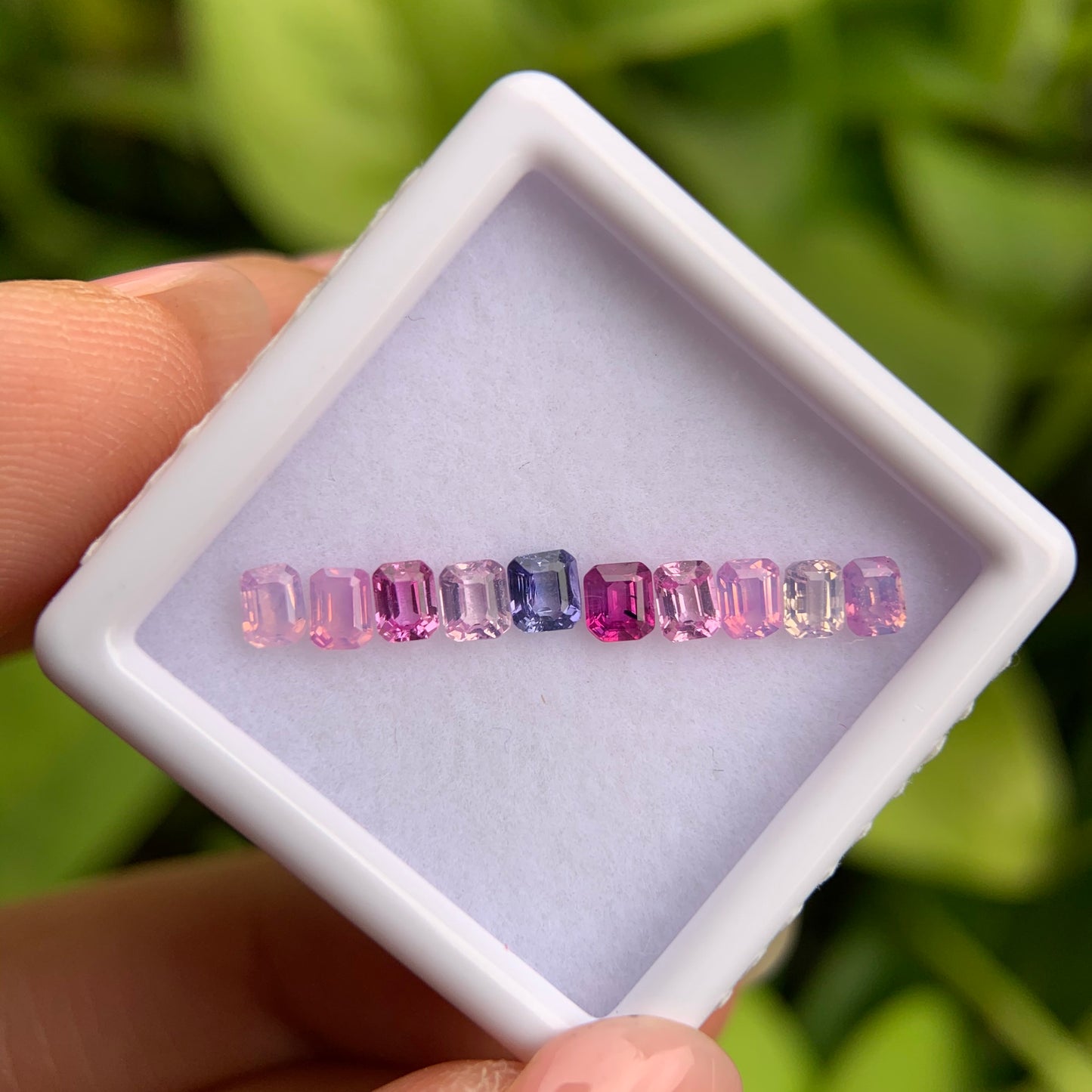 1.30ct/10Pcs Natural Milky Sapphire Vietnam, Size 3.1mm, Emerald Cut, No Treatment