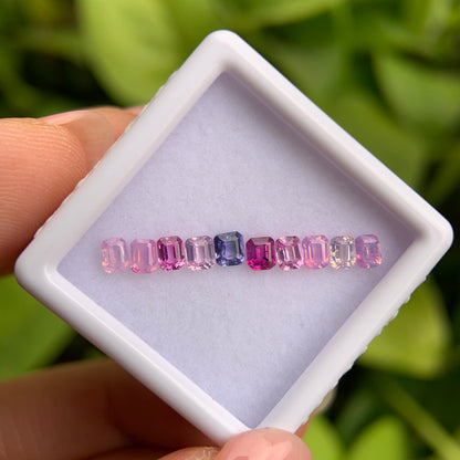 1.30ct/10Pcs Natural Milky Sapphire Vietnam, Size 3.1mm, Emerald Cut, No Treatment