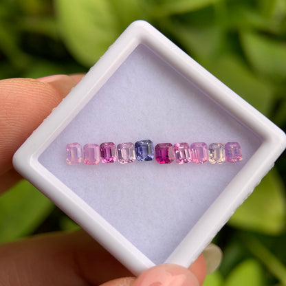1.30ct/10Pcs Natural Milky Sapphire Vietnam, Size 3.1mm, Emerald Cut, No Treatment