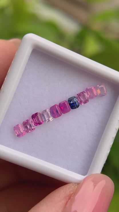 1.18ct/10Pcs Natural Milky Sapphire Vietnam, Size 3.0mm, Emerald Cut, No Treatment