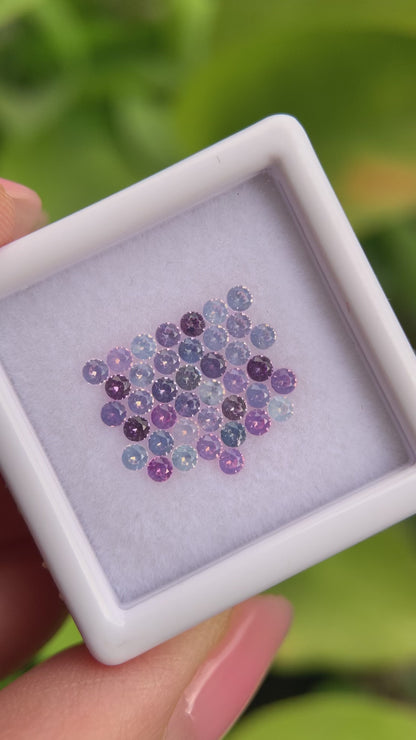 1.17ct/40Pcs Natural Milky Sapphire Vietnam, Size 1.8mm, Round Shape, No Treatment