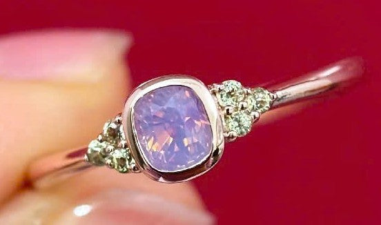 0.39ct Natural Pink Milky Sapphire Vietnam in 14K setting ring