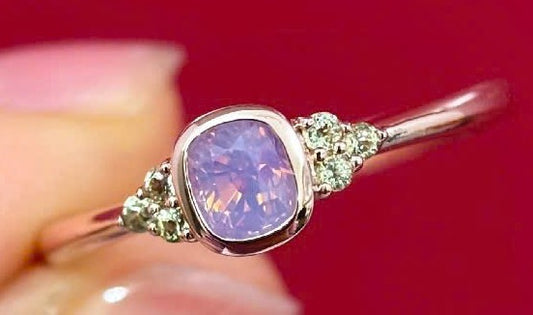 0.39ct Natural Pink Milky Sapphire Vietnam in 14K setting ring
